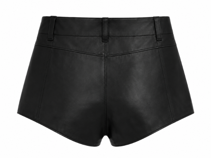 Women’s Leather Zipper Mini Shorts Black | B2B Low MOQ