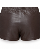 Women’s Faux Leather Wide Leg Shorts Dark Brown | B2B Low MOQ