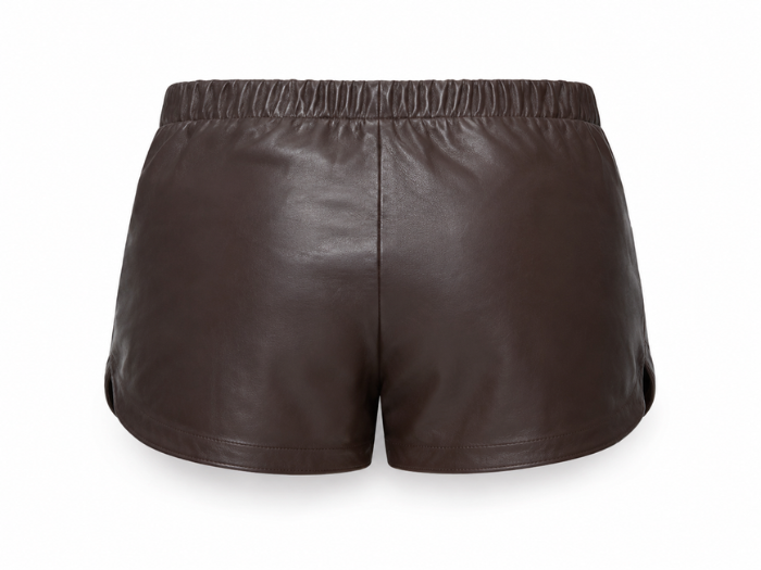 Women’s Faux Leather Wide Leg Shorts Dark Brown | B2B Low MOQ
