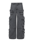 B2B Multi-Pocket Acid Wash Cargo Pants Charcoal Grey Low MOQ Manufacturer
