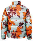 Large-Bloom Floral-Print Sublimated Puffer Jacket – Light Aqua, Orange and Burgundy | B2B Low MOQ