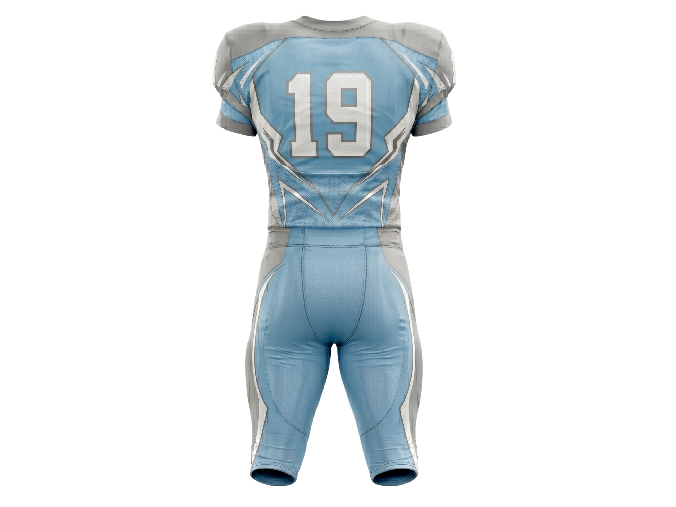 Wholesale Powder Blue American Football Uniform Set – Polyester Jersey & Pants