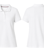 School Short Sleeve Fitted Stretch Piqué Polo White | B2B Low MOQ Wholesale