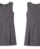 School Plaid Box Pleat Jumper Grey | B2B Low MOQ Wholesale