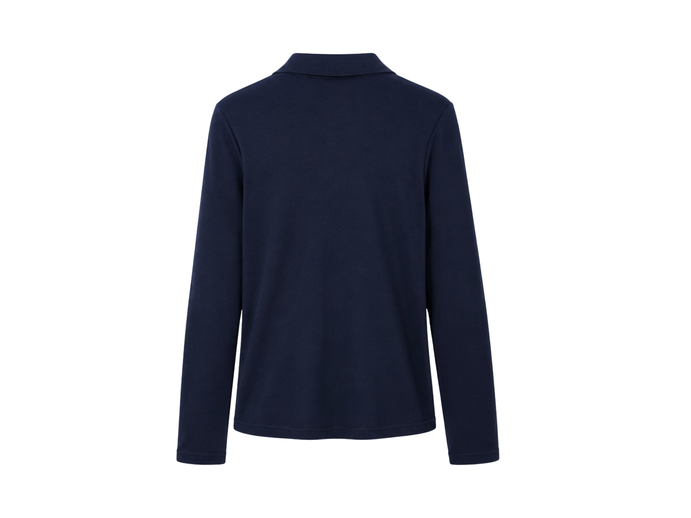 School Long Sleeve Fitted Picot Collar Polo Navy Blue | B2B Low MOQ Wholesale