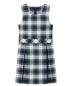 School Plaid Box Pleat Jumper Blue Green White | B2B Low MOQ Wholesale