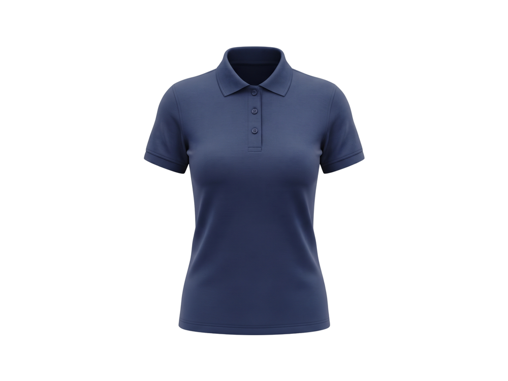 Custom Short Sleeve Polo Shirt Women’s Navy Blue B2B Schoolwear Manufacturer front design preview