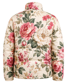 Stand-Collar Floral-Print Sublimated Puffer Jacket – Cream, Pink, Red and Green | B2B Low MOQ