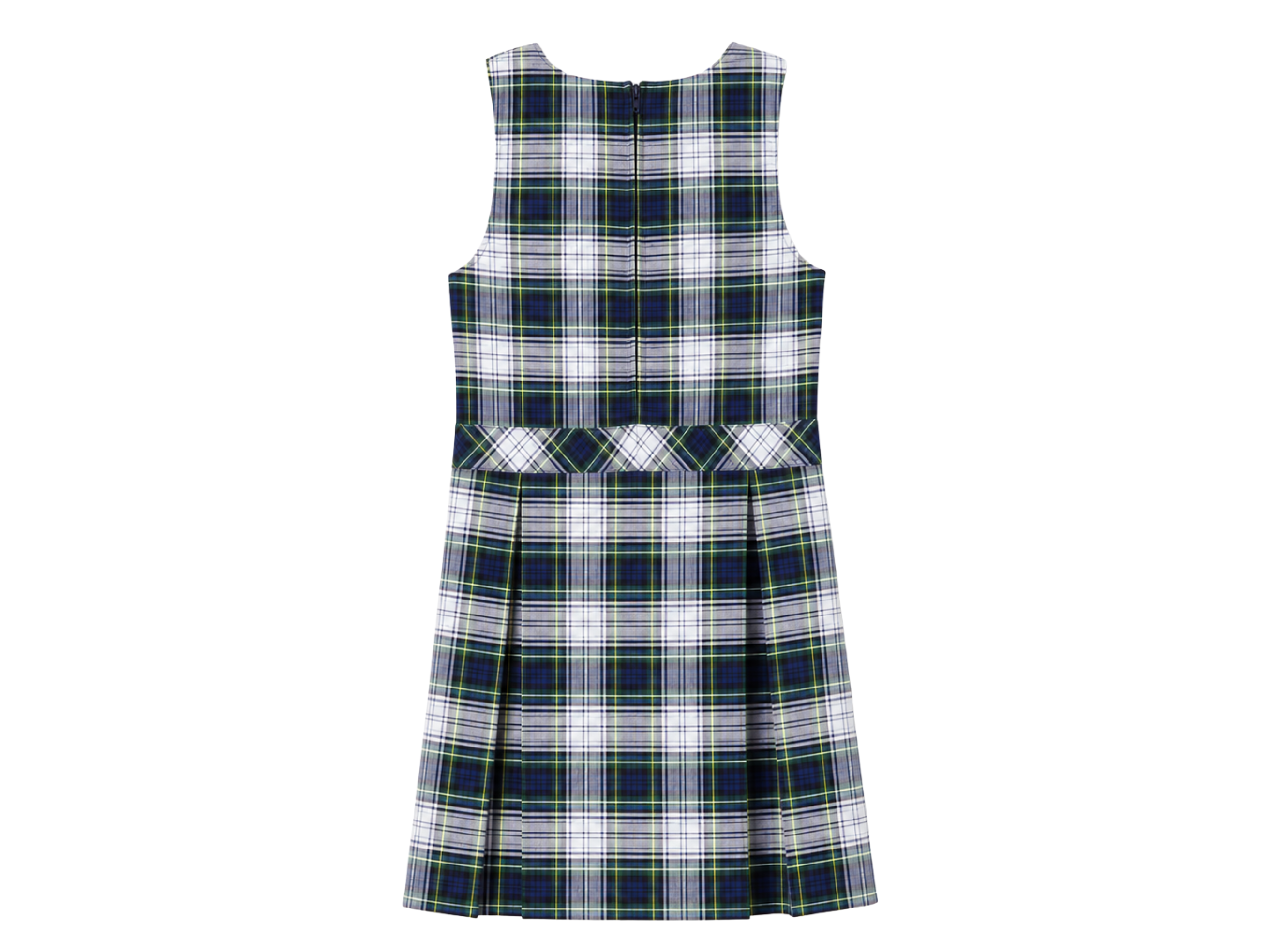 School Plaid Box Pleat Jumper Blue Green White | B2B Low MOQ Wholesale