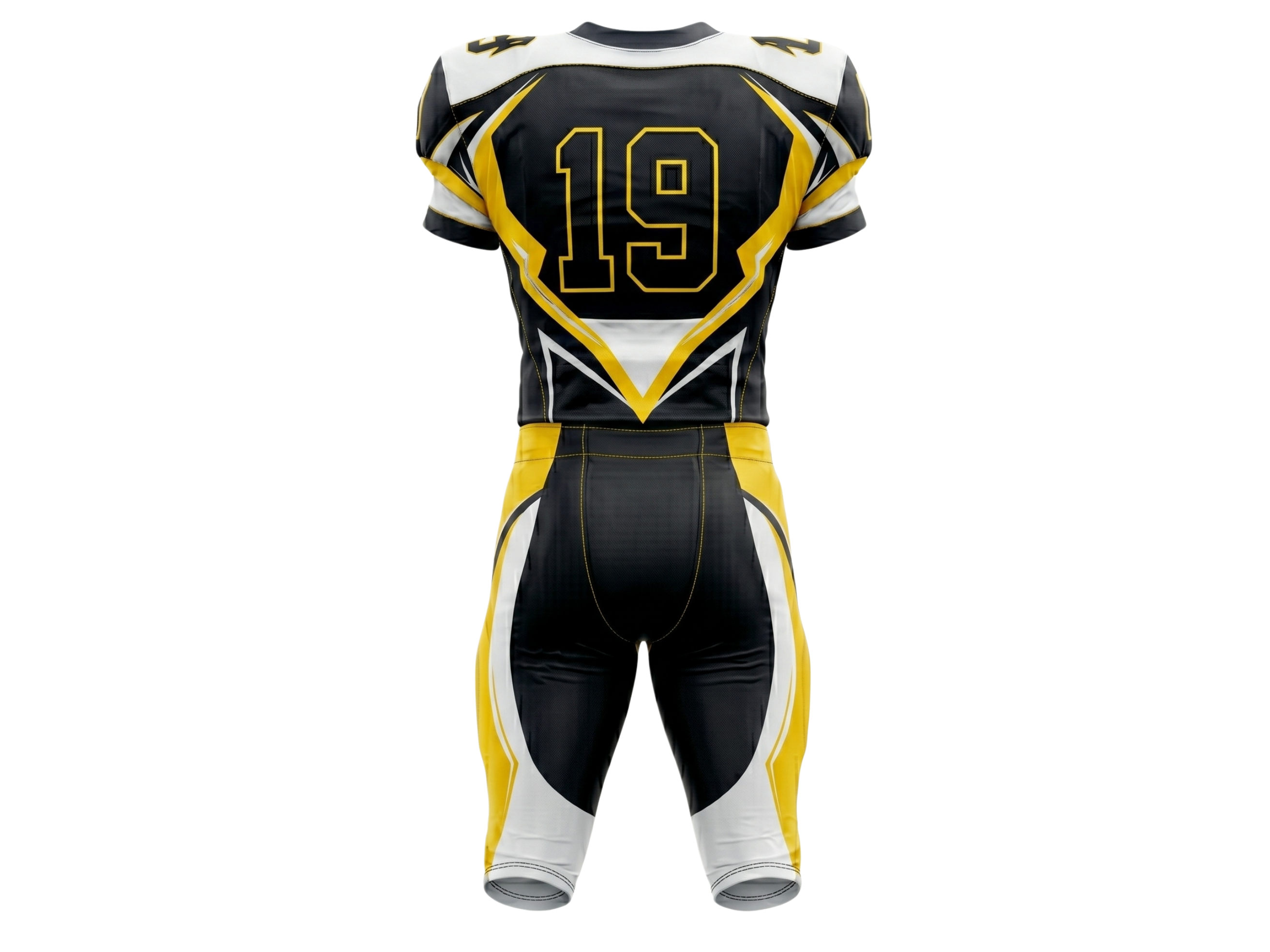 Wholesale Black and Yellow American Football Uniform Set – Polyester Teamwear