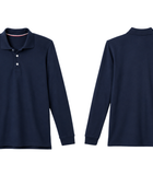 Long Sleeve Polo Shirt Navy B2B School Uniform Manufacturer