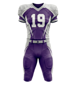 Wholesale Purple and Silver American Football Uniform Set – Polyester Jersey & Pants