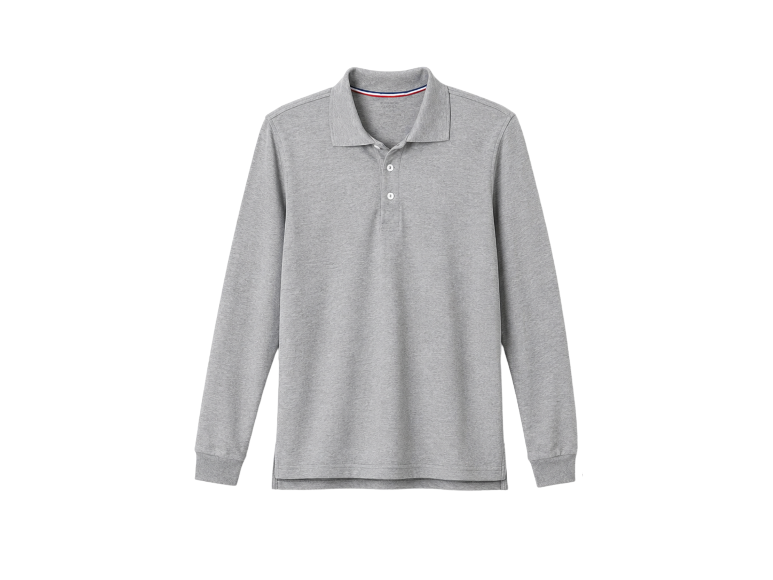 Custom School Uniform Long Sleeve Polo Shirt Grey B2B School Uniform Manufacturer