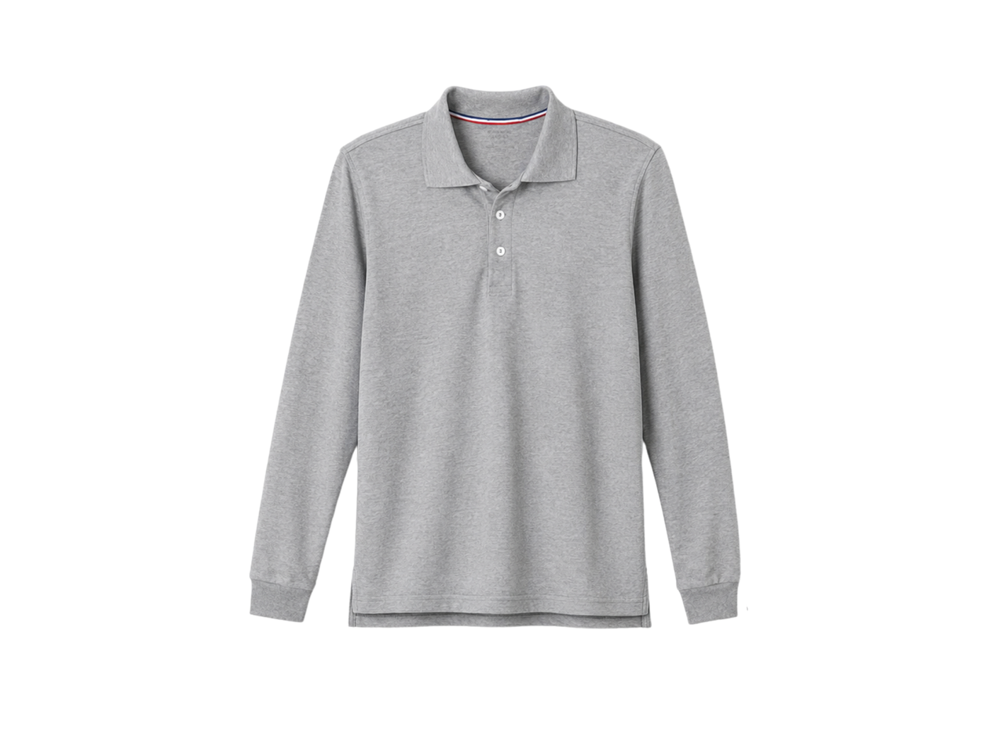 Custom School Uniform Long Sleeve Polo Shirt Grey B2B School Uniform Manufacturer