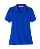 School Short Sleeve Fitted Stretch Piqué Polo Royal Blue | B2B Low MOQ Wholesale