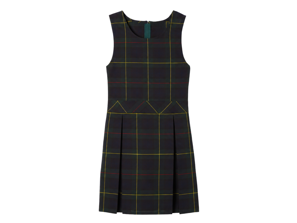 School Plaid Box Pleat Jumper Black Multicolour | B2B Low MOQ Wholesale front design preview