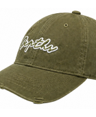 Custom Olive Embroidered Acid Wash Baseball Cap B2B