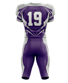 Wholesale Purple and Silver American Football Uniform Set – Polyester Jersey & Pants