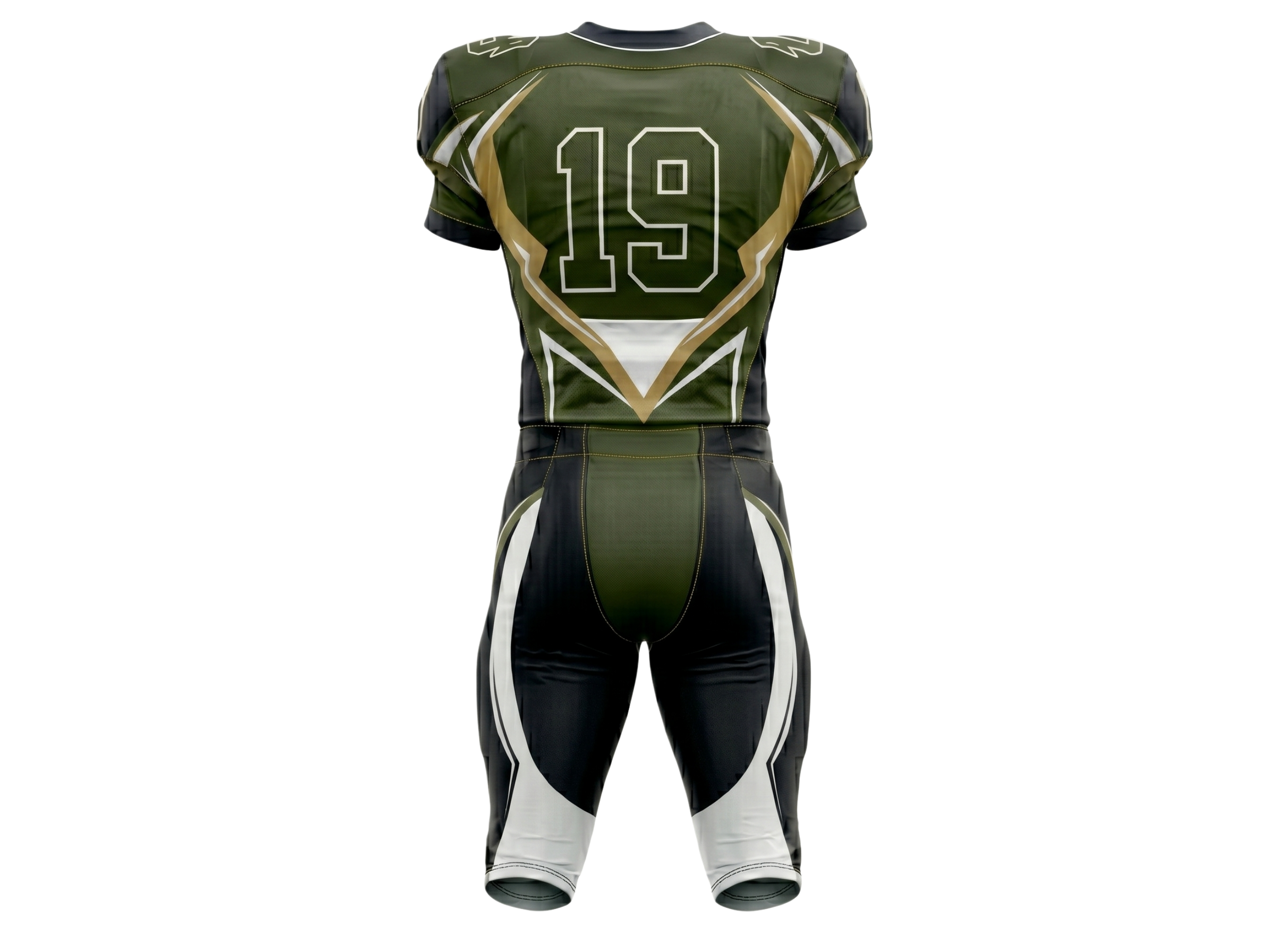 Wholesale Dark Olive American Football Uniform Set – Polyester Jersey & Pants