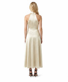 Wholesale Ivory Satin A-Line Prom Dress | Custom Sleeveless Formal Gown Manufacturer for Boutiques