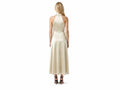 Wholesale Ivory Satin A-Line Prom Dress | Custom Sleeveless Formal Gown Manufacturer for Boutiques