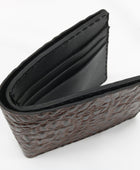 Custom Brown Crocodile Embossed Leather Bifold Wallet Set Wholesale Promotional Corporate Gift Manufacturer