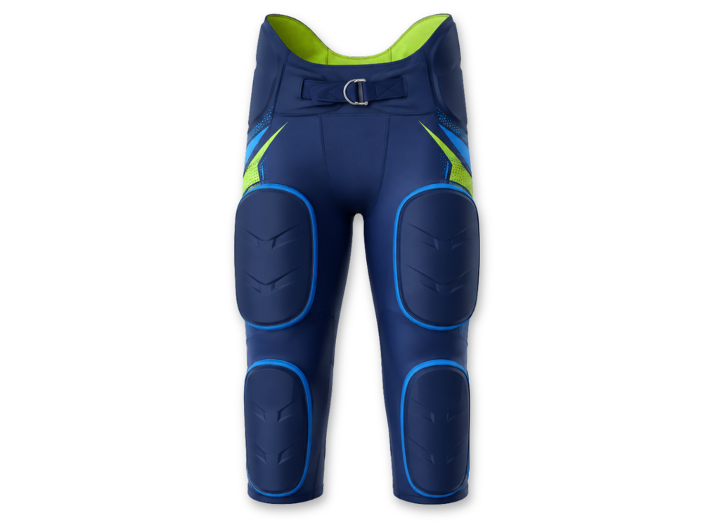 Custom Navy American Football Pants – Padded Team Uniform Pants for Wholesale Buyers front design preview