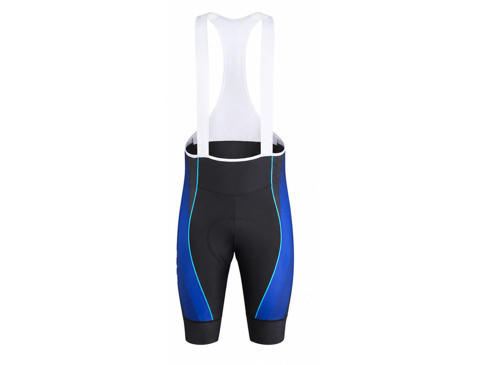 Custom Cycling Bib Shorts Black/Blue Team Shorts Wholesale Low MOQ Bulk Sportswear front design preview