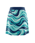 Basketball Skort – Custom Sublimated Teal Navy Wave Design | Wholesale Manufacturer