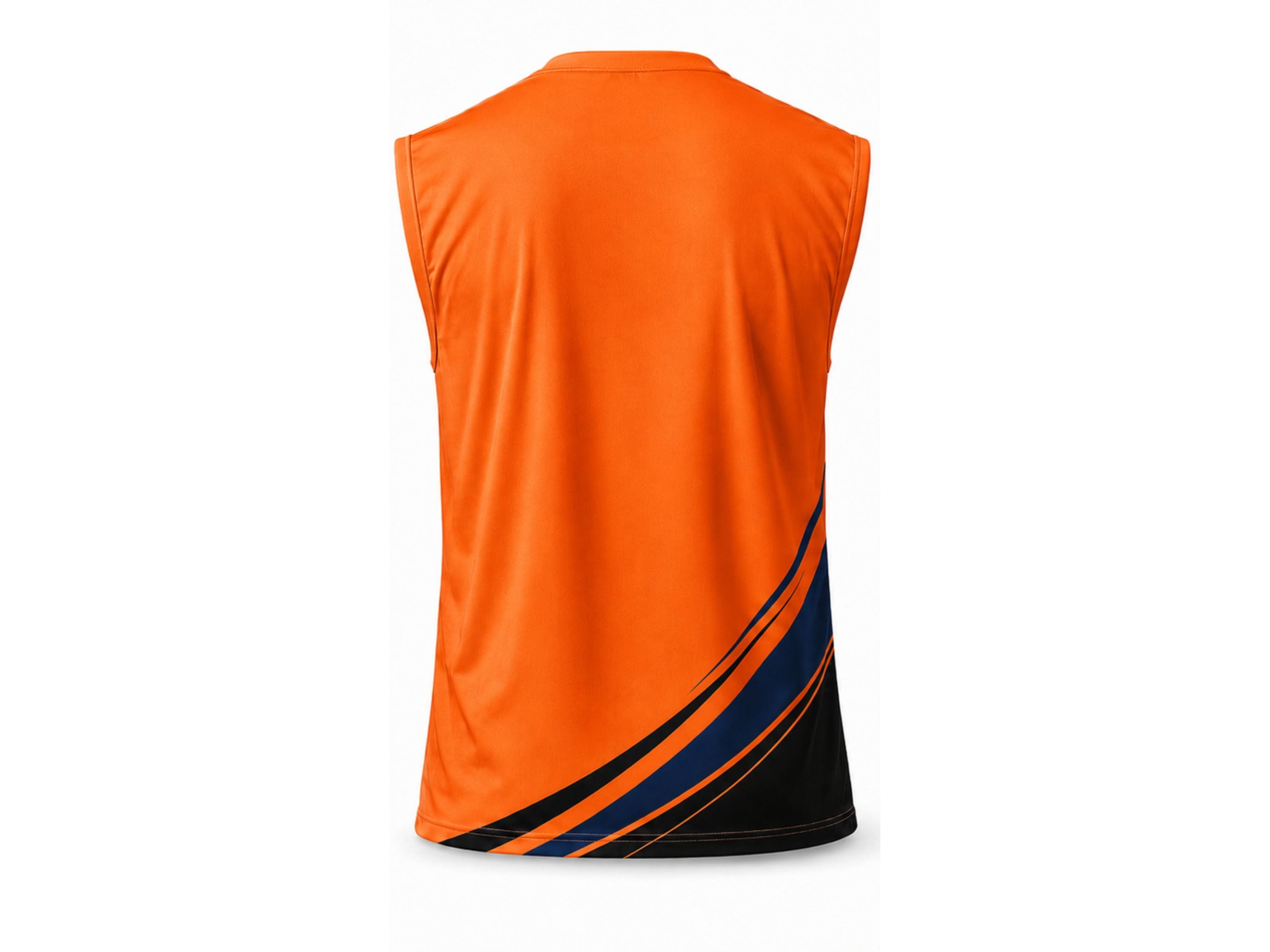 Custom Sleeveless Sports Tank – Orange & Black Compression Top – Wholesale & Bulk Activewear