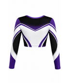Custom Cheer-leading Jersey Purple & Black Performance Top, Wholesale Bulk, Low MOQ