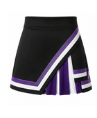 Wholesale Cheerleading Skirt Black & Purple Pleated Performance Uniform – Low MOQ Bulk Orders