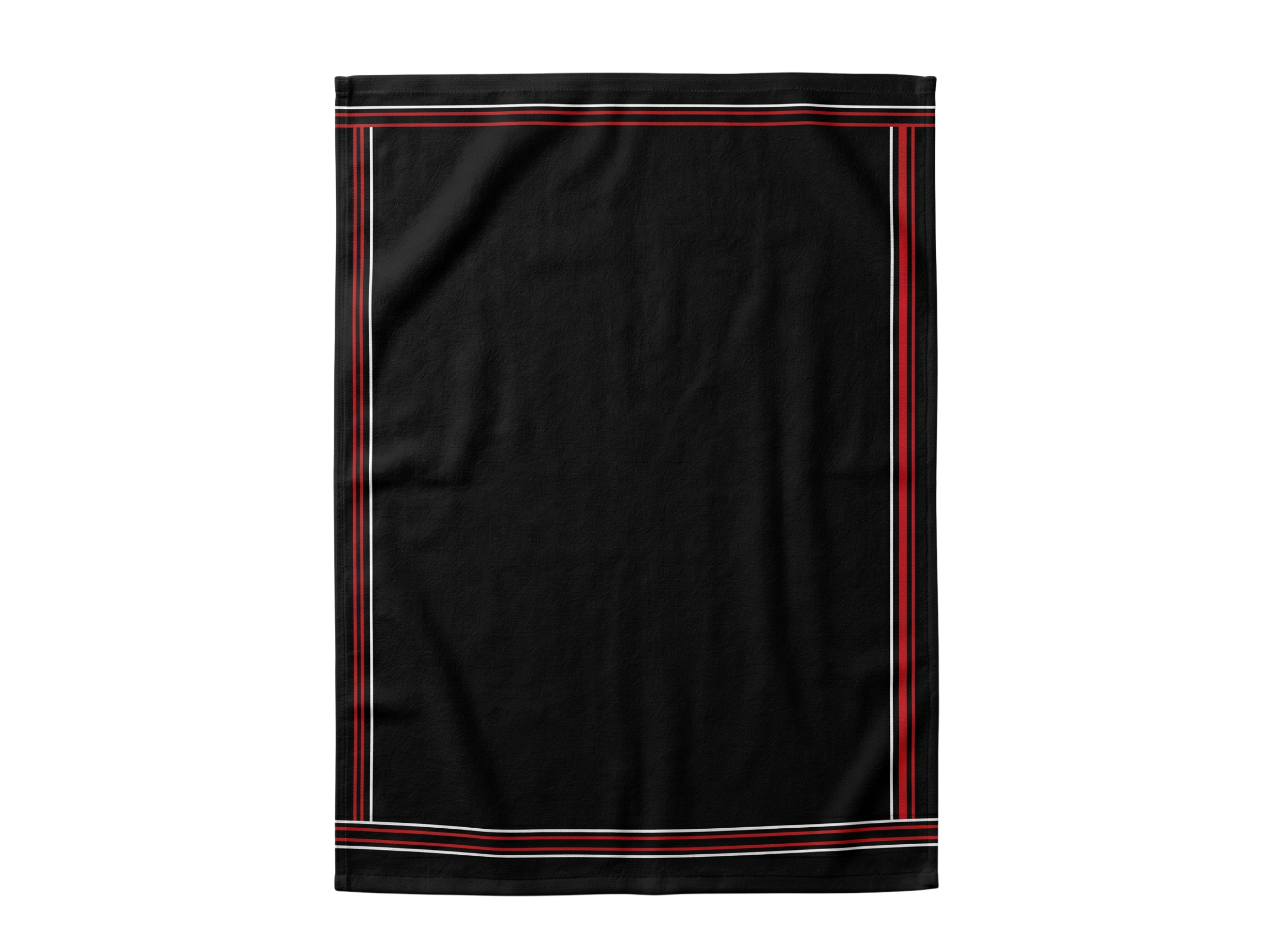Custom Cornhole Sports Towel – Black Red Stripe Team Towel for Wholesale Buyers