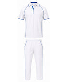 Custom Cricket White Uniform Set – Shirt & Trouser with Blue Accents