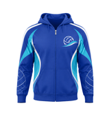 Custom Blue Volleyball Hoodie Jacket – Wholesale Team Warm-Up Hoodie for Clubs