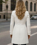 Women’s White Lambskin Leather Coat Wholesale Custom Private Label Leather Outerwear Manufacturer