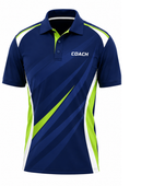 Custom Navy Volleyball Coach Jersey – Short Sleeve Team Polo for Wholesale Clubs