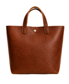 B2B Leather Tote Bag Shoulder Strap Brown Low MOQ Manufacturer