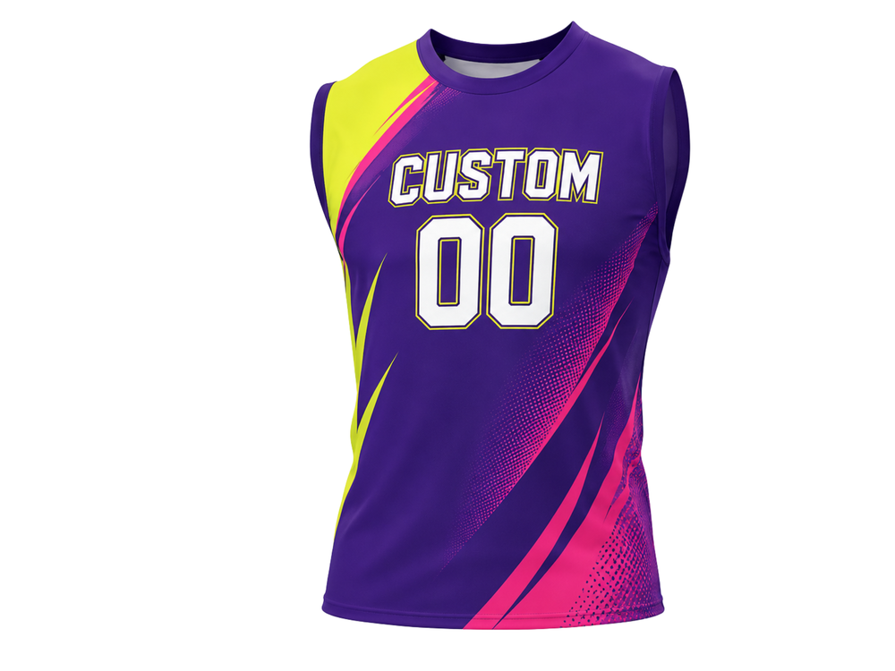 Custom Purple Soccer Vest | Wholesale Sleeveless Training Jersey for Bulk Team Orders front design preview