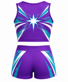 Custom Purple Cheer Practice Wear Set – Crop Top & Shorts for Wholesale Teams
