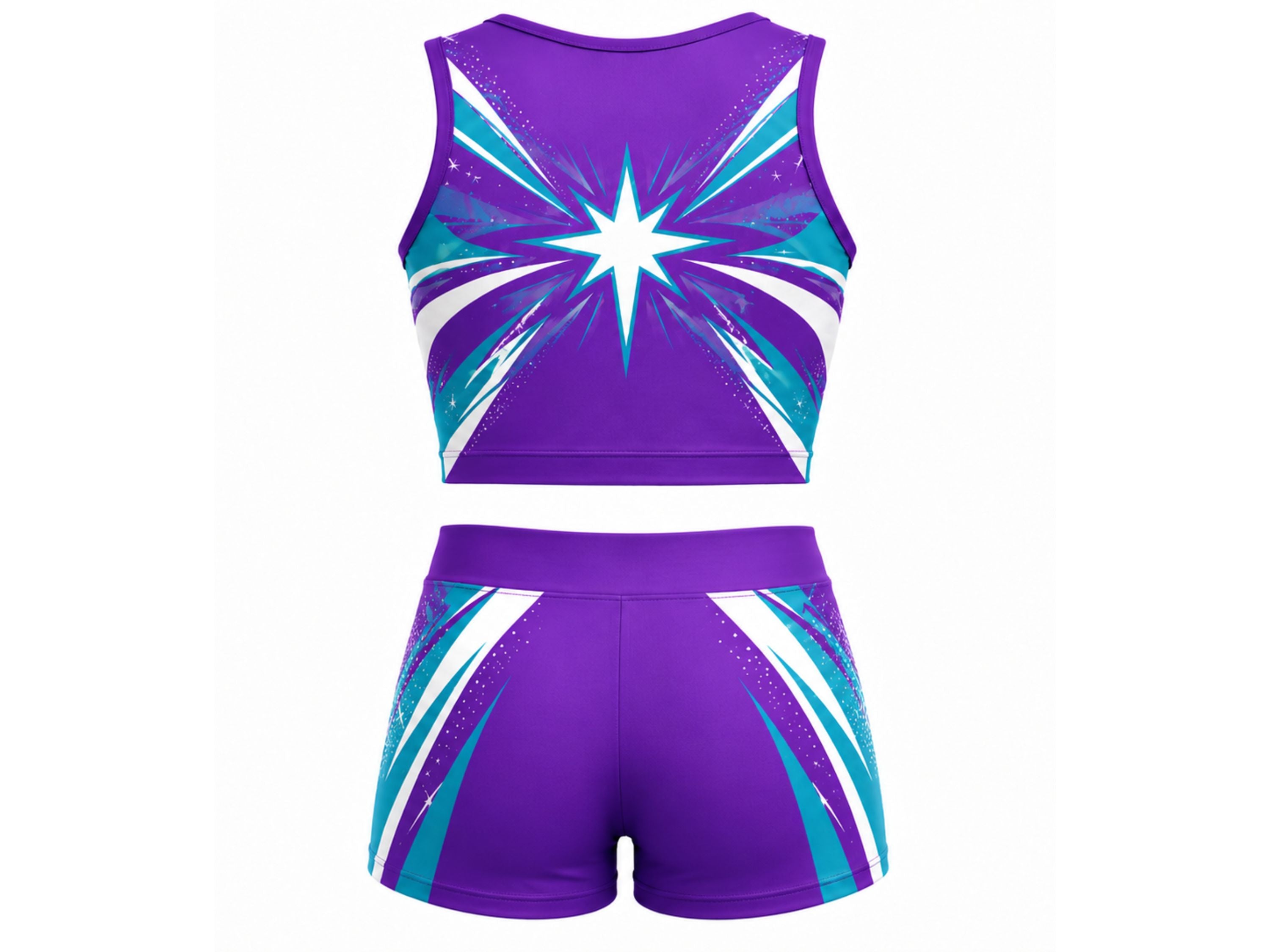 Custom Purple Cheer Practice Wear Set – Crop Top & Shorts for Wholesale Teams
