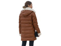 Women’s Brown Sheepskin Puffer Coat Wholesale Custom Private Label Leather Outerwear Manufacturer