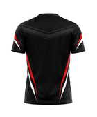 Custom Cornhole League T-Shirt – Black Red Team Shirt for Wholesale Tournament Buyers
