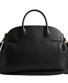 B2B Leather Tote Bag with Shoulder Strap Black Low MOQ Manufacturer