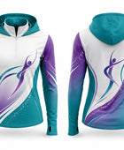 Custom Dance Hoodie | Wholesale Dance Team Sweatshirt | Teal Purple White | Apparels Bridge