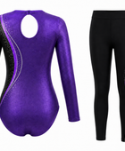 Custom Gymnastics Biketard | Wholesale Gym Team Biketard | Black Purple Gold | Apparels Bridge