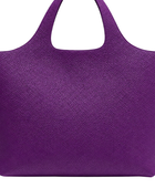 B2B Leather Tote Bag with Cutout Handles Purple Low MOQ  Manufacturer