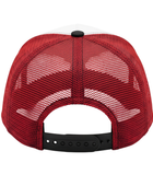 Custom Cornhole Trucker Hat – Black Red Team Cap for Wholesale Tournament Buyers