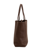 B2B Leather Shoulder Tote Bag Dark Brown Low MOQ Manufacturer
