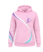 Custom Gymnastics Team Hoodie | Wholesale Gym Club Full-Zip Hoodie | Light Pink Purple Teal | Apparels Bridge